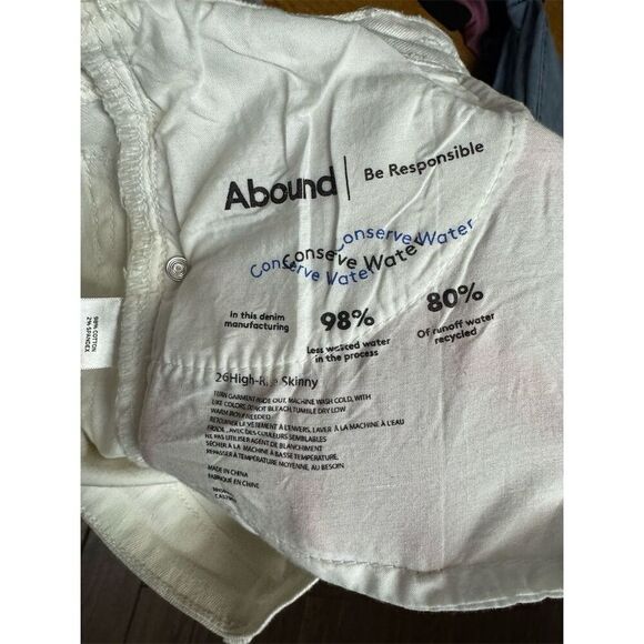 Abound Women's High-Rise Skinny Jeans White Size 25 Light Wash - Picture 6 of 7